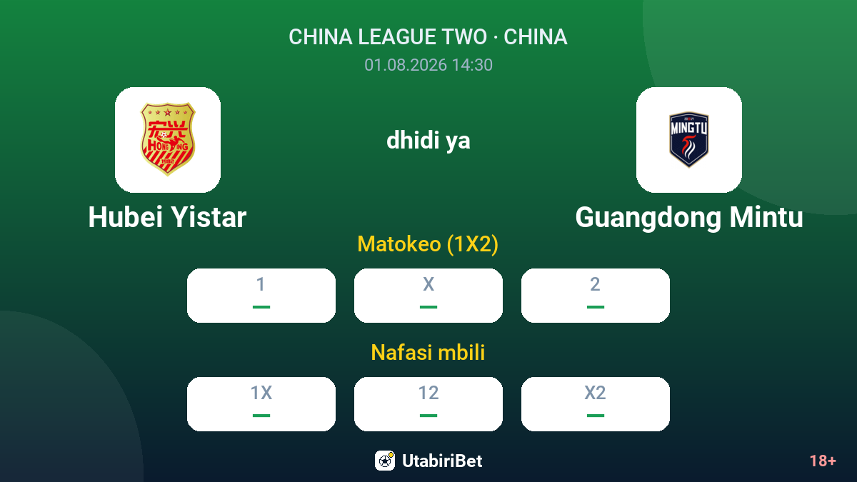 Hubei Yistar vs Guangdong Mintu — odds