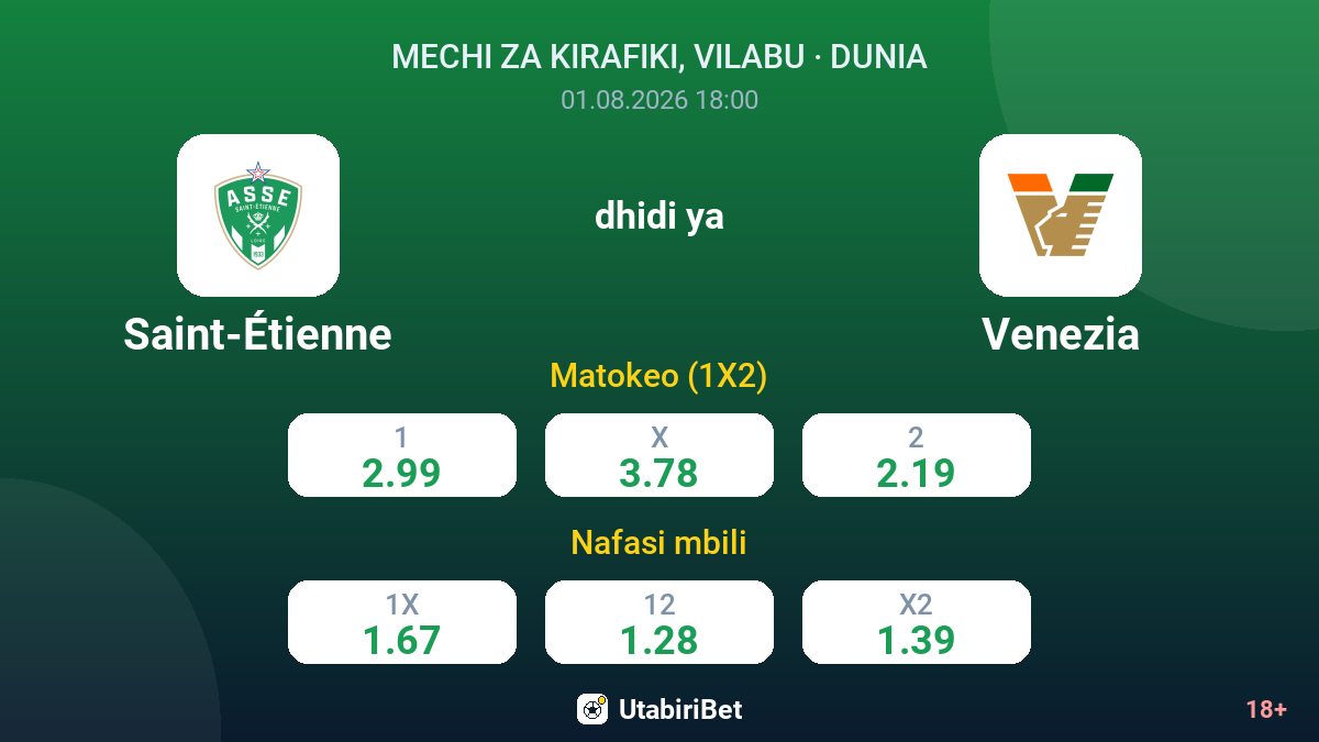 Saint-Étienne vs Venezia — odds