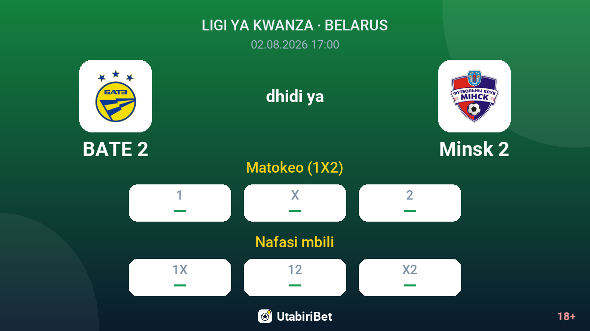 BATE 2 vs Minsk 2 — odds