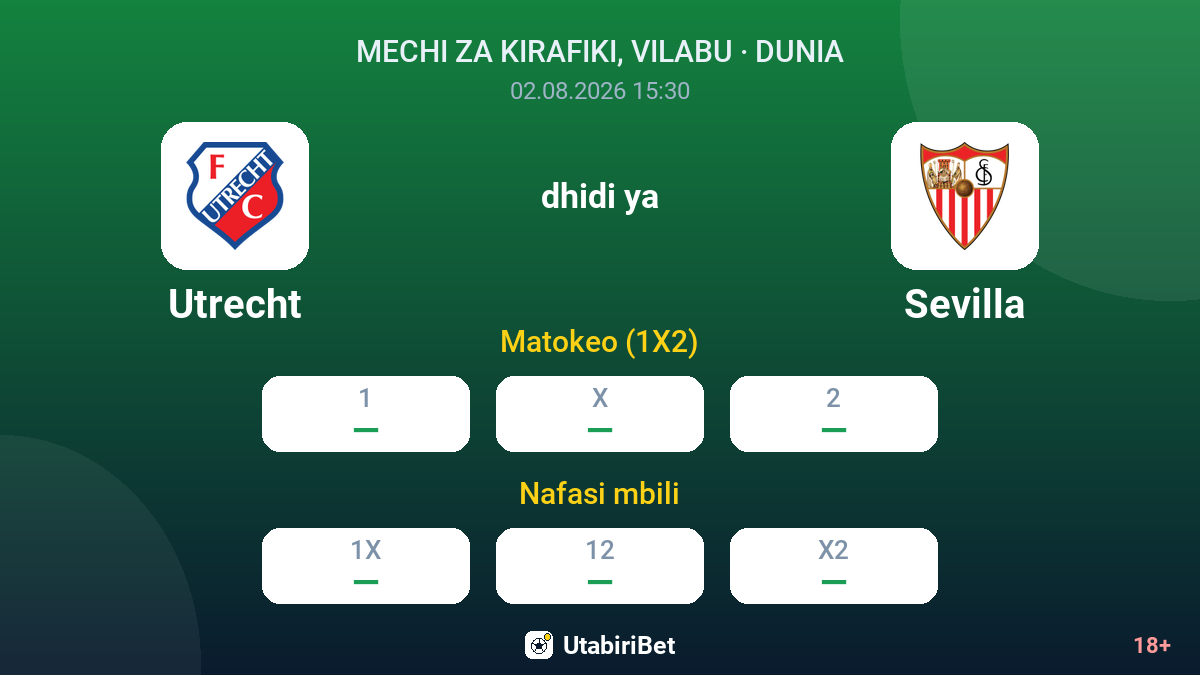 Utrecht vs Sevilla — odds