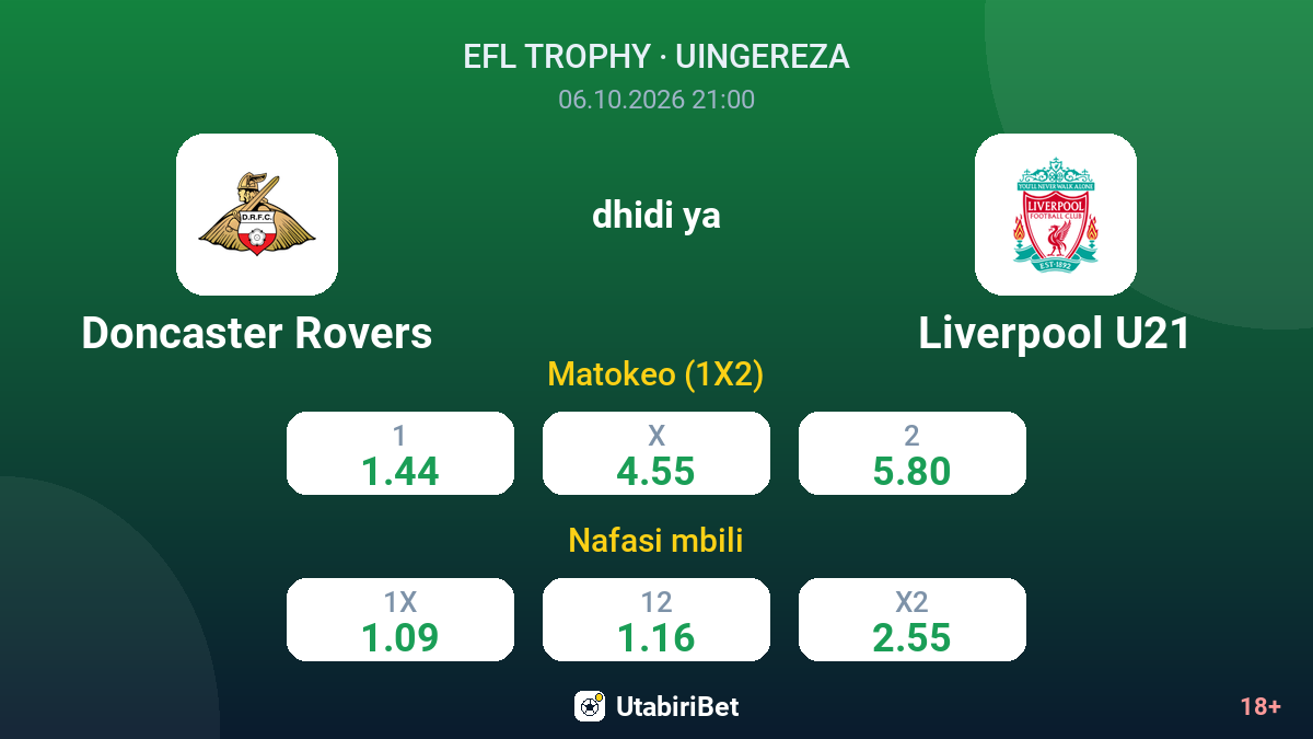 Doncaster Rovers vs Liverpool U21 — odds