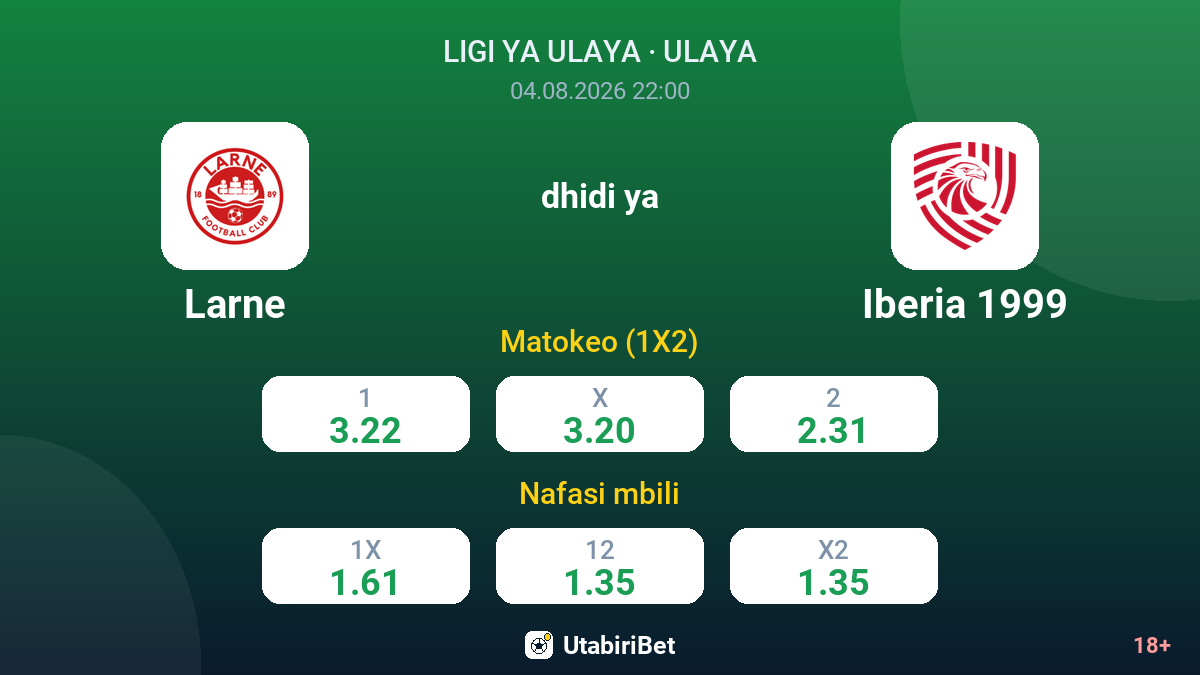 Larne vs Iberia 1999 — odds