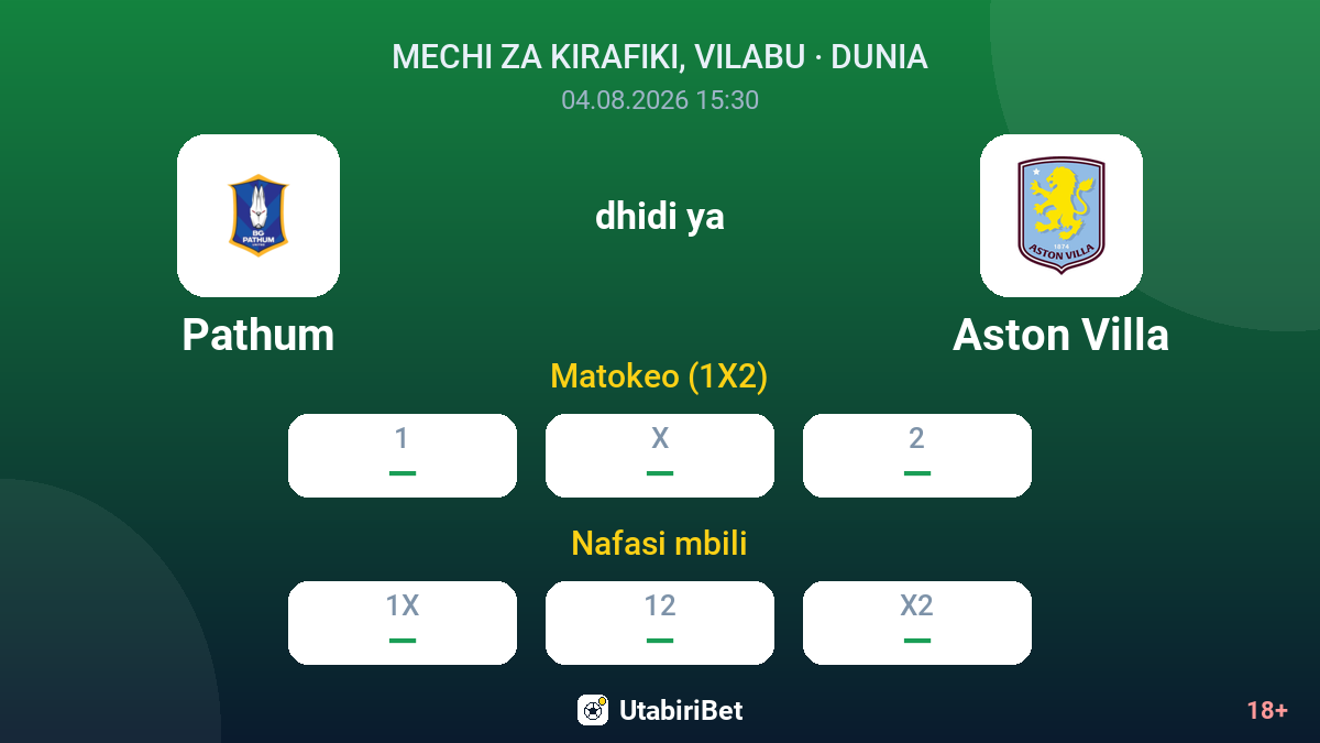 Pathum vs Aston Villa — odds