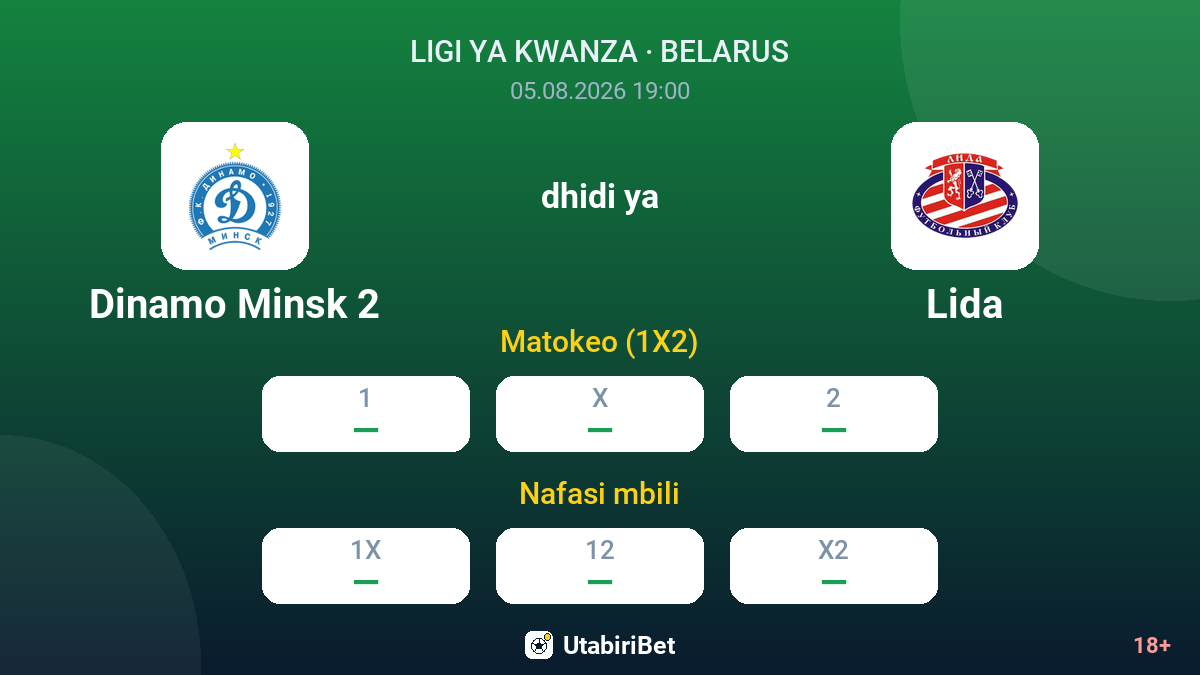 Dinamo Minsk 2 vs Lida — odds