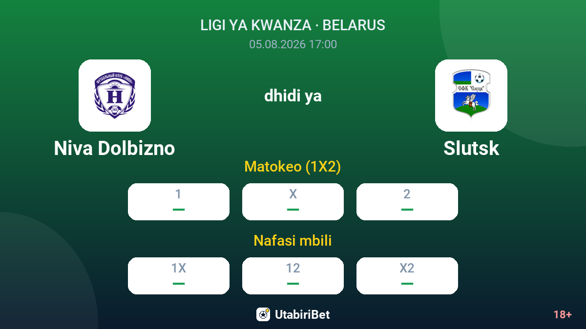 Niva Dolbizno vs Slutsk — odds