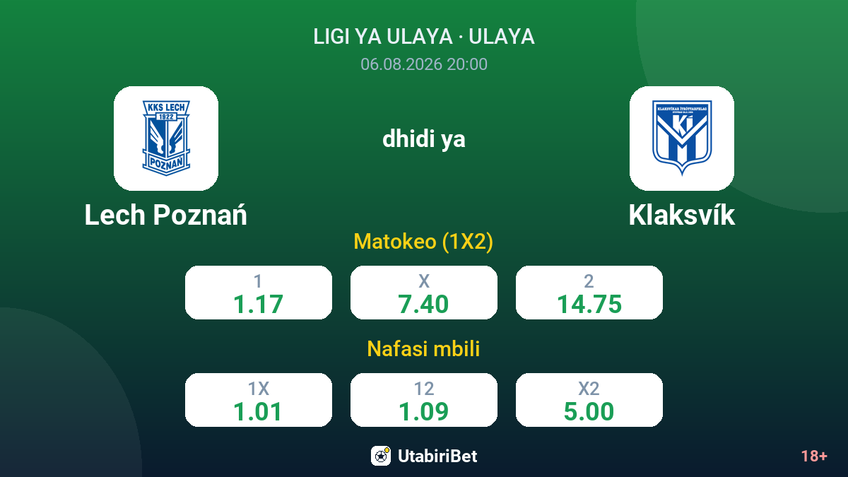 Lech Poznań vs Klaksvík — odds