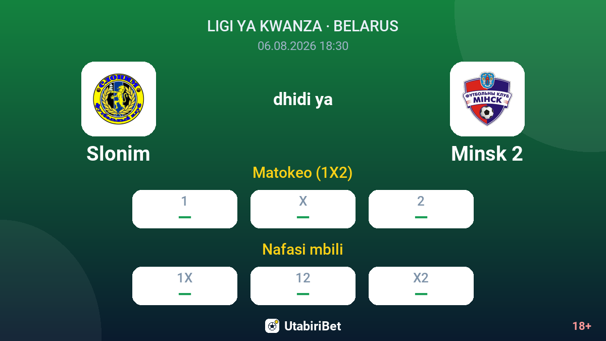 Slonim vs Minsk 2 — odds