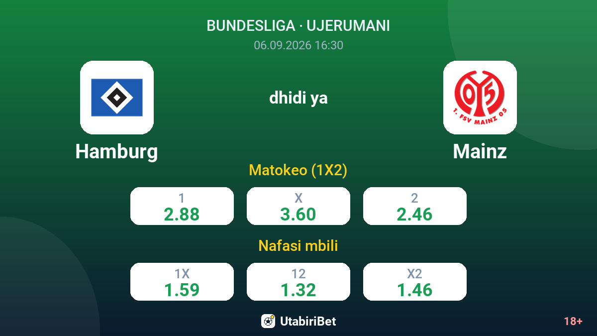 Hamburg vs Mainz — odds