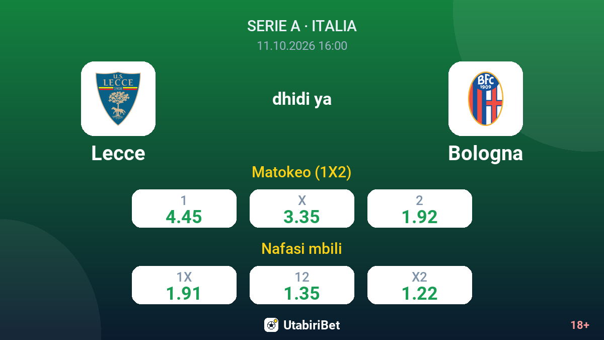 Lecce vs Bologna — odds