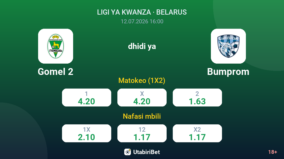 Gomel 2 vs Bumprom — odds