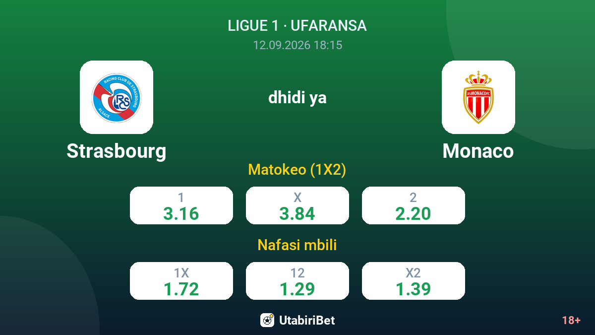 Strasbourg vs Monaco — odds