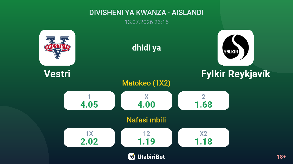 Vestri vs Fylkir Reykjavík — odds