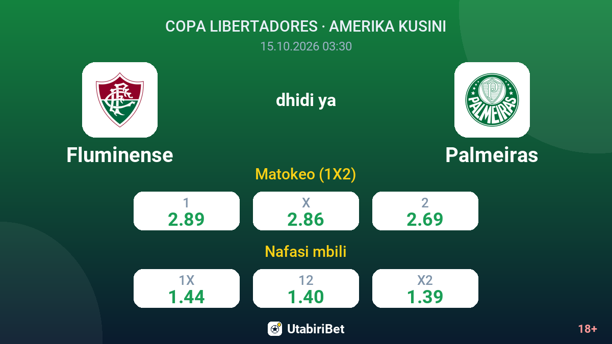 Fluminense vs Palmeiras — odds