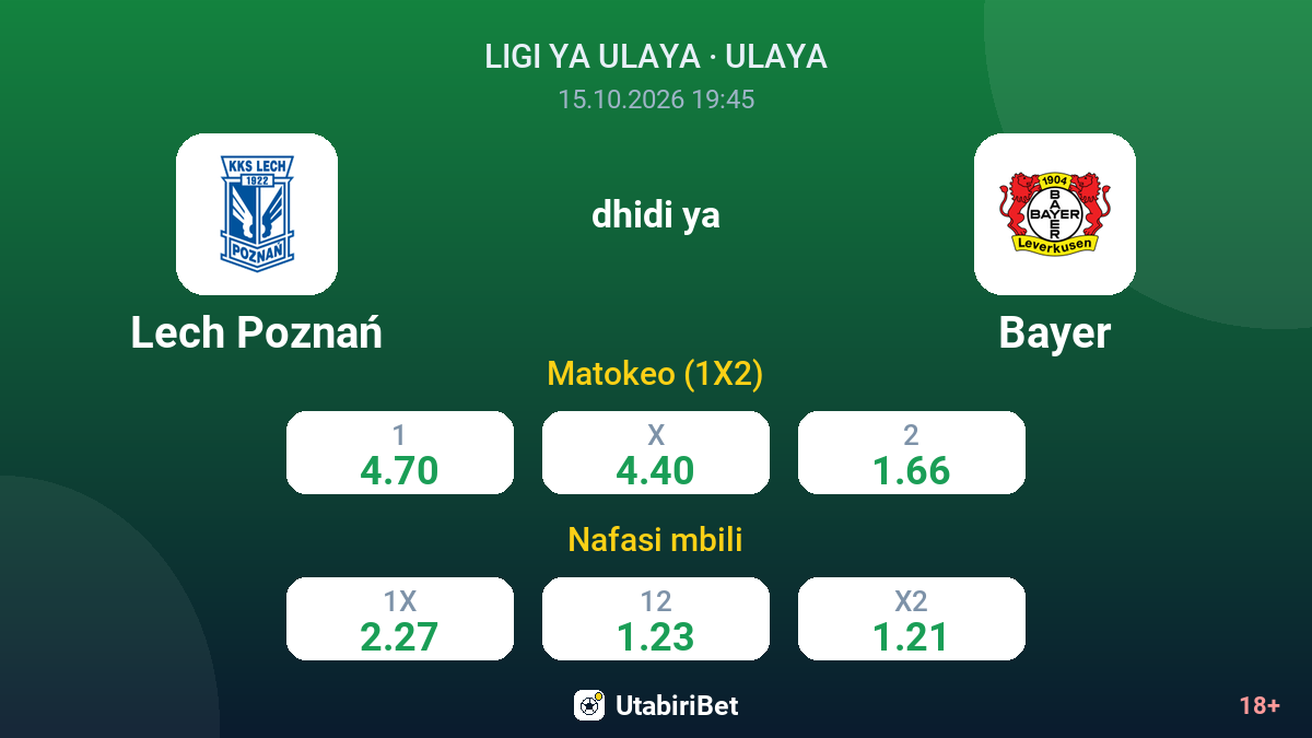 Lech Poznań vs Bayer — odds