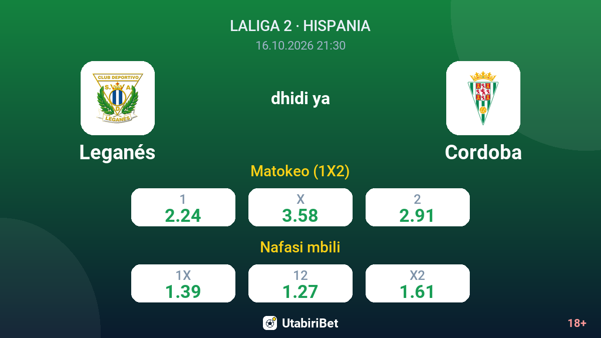 Leganés vs Cordoba — odds