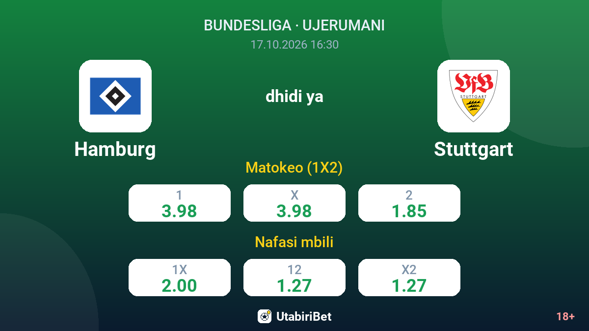 Hamburg vs Stuttgart — odds