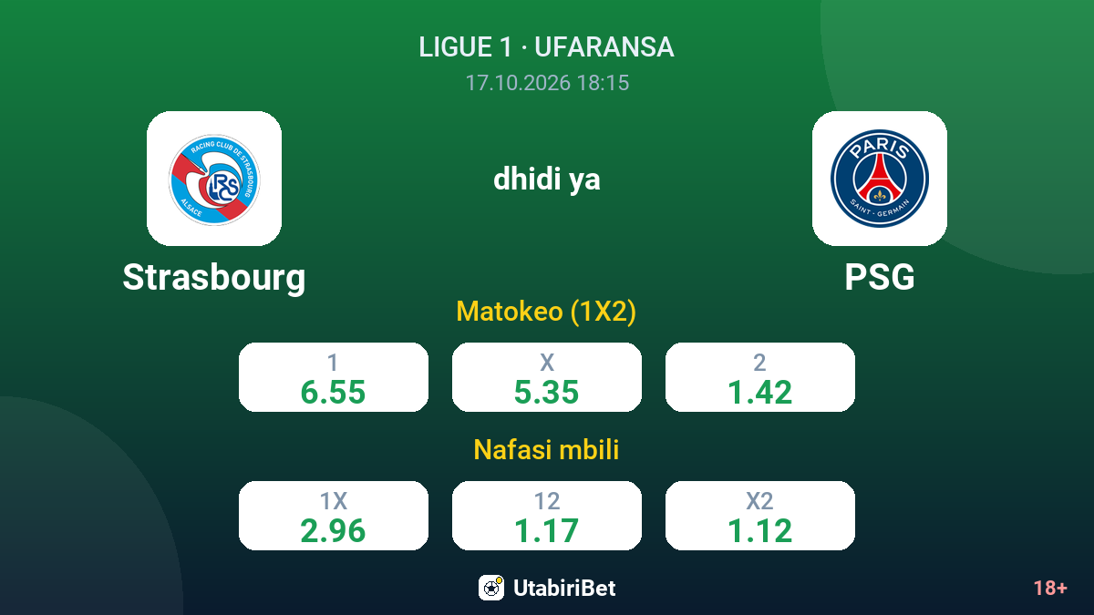Strasbourg vs PSG — odds