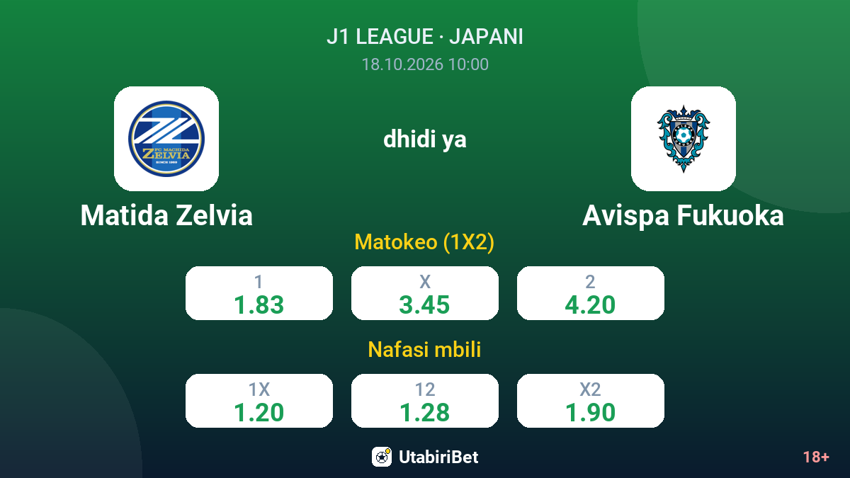 Matida Zelvia vs Avispa Fukuoka — odds