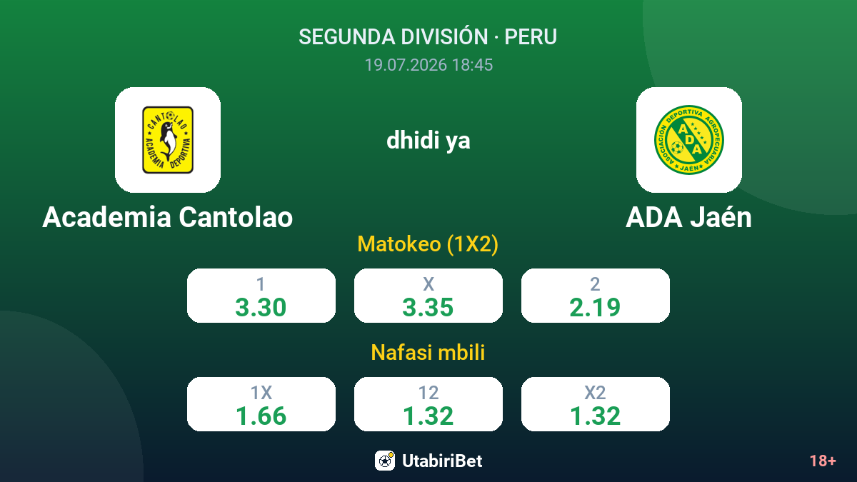 Academia Cantolao vs ADA Jaén — odds