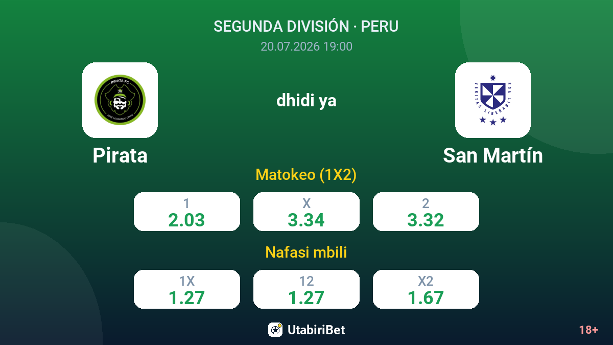 Pirata vs San Martín — odds