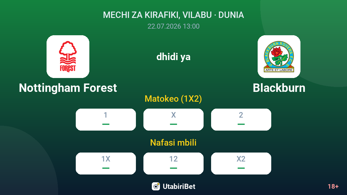Nottingham Forest vs Blackburn — odds