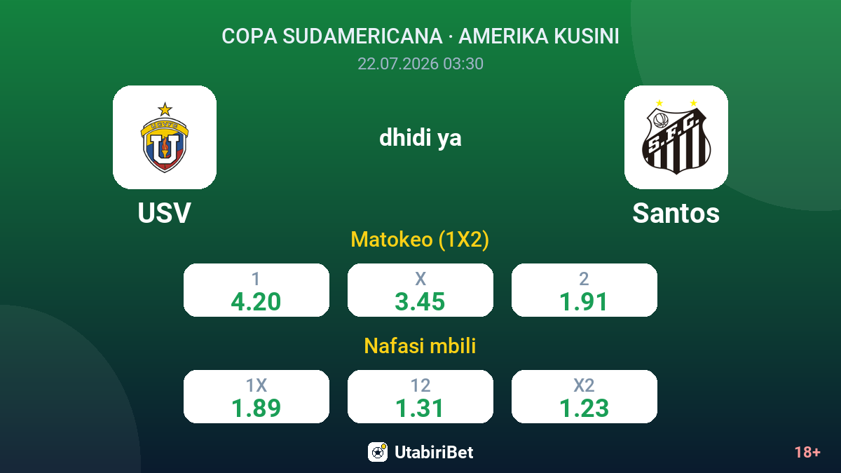 USV vs Santos — odds