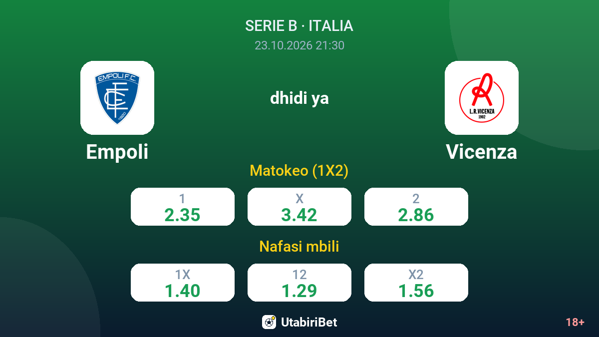 Empoli vs Vicenza — odds