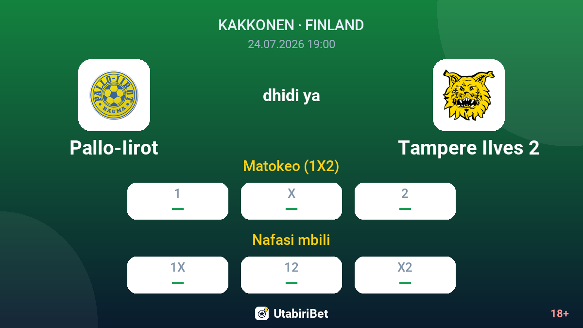 Pallo-Iirot vs Tampere Ilves 2 — odds