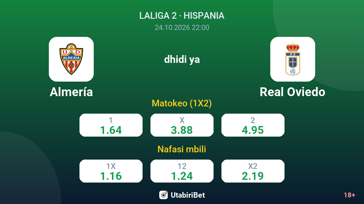 Almería vs Real Oviedo — odds