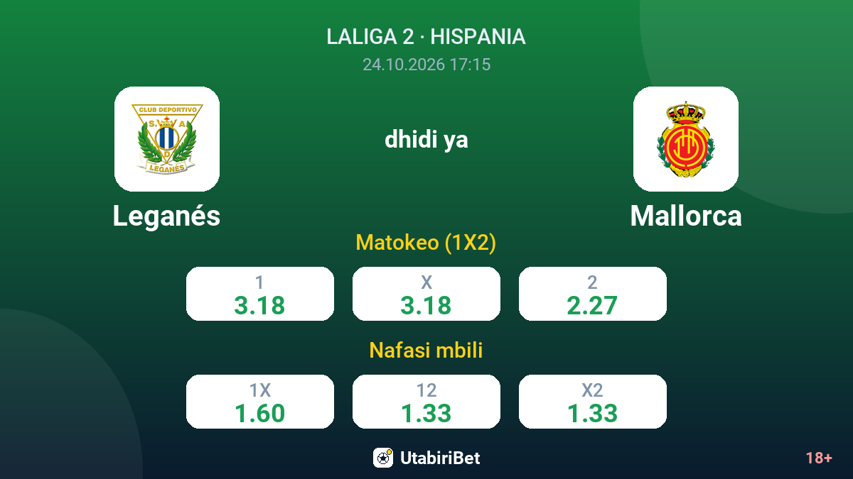 Leganés vs Mallorca — odds