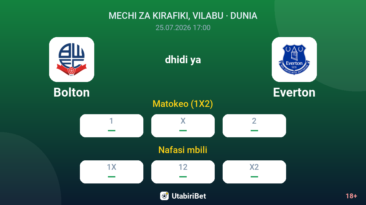Bolton vs Everton — odds