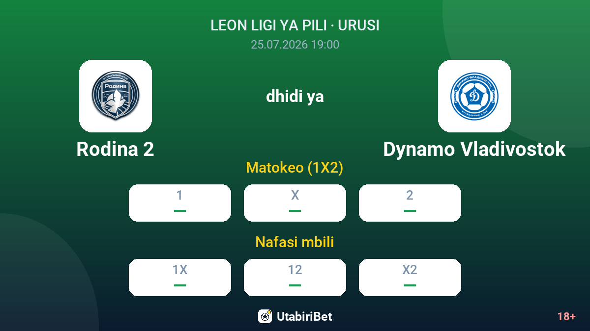 Rodina 2 vs Dynamo Vladivostok — odds