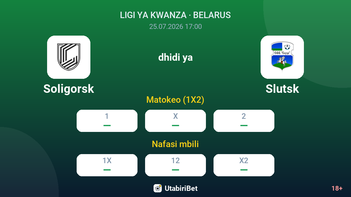Soligorsk vs Slutsk — odds