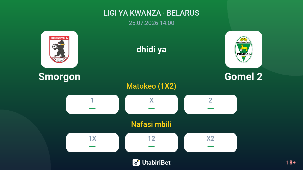 Smorgon vs Gomel 2 — odds