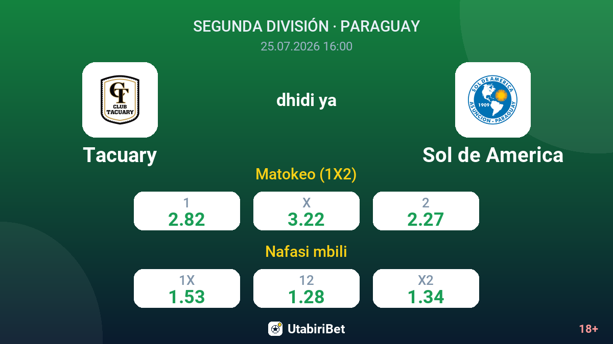 Tacuary vs Sol de America — odds