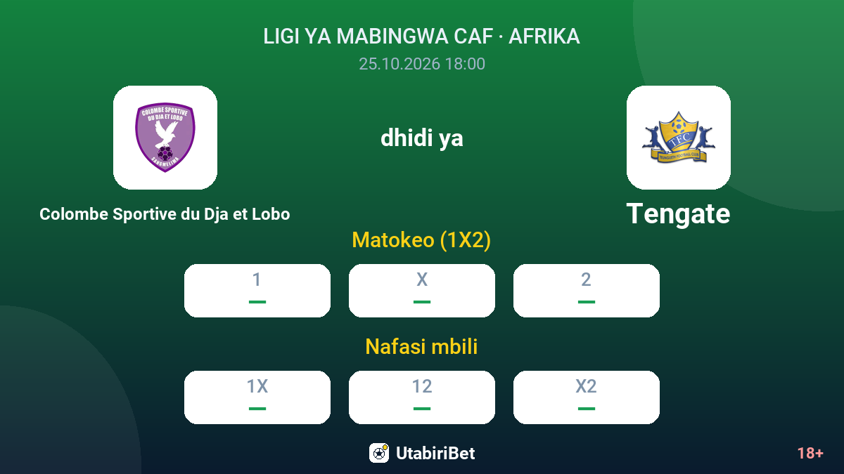 Colombe Sportive du Dja et Lobo vs Tengate — odds