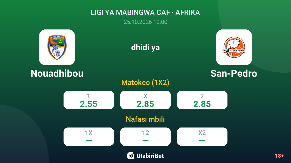 Nouadhibou vs San-Pedro — odds
