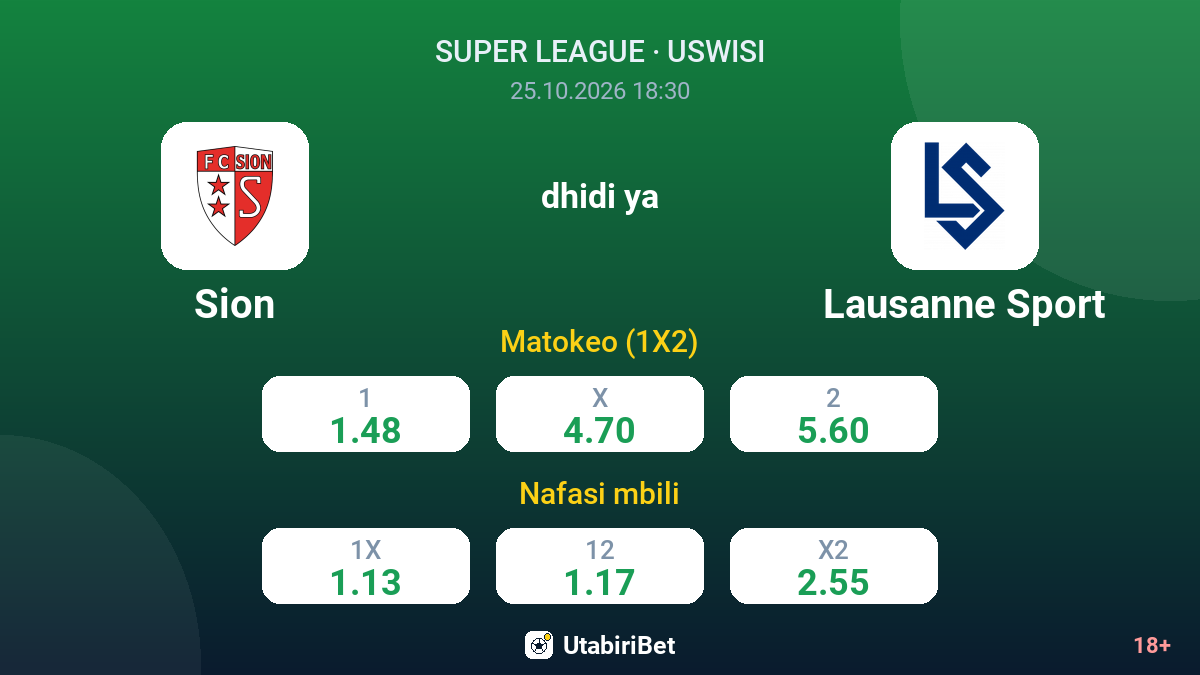 Sion vs Lausanne Sport — odds