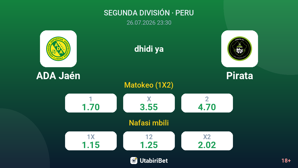 ADA Jaén vs Pirata — odds
