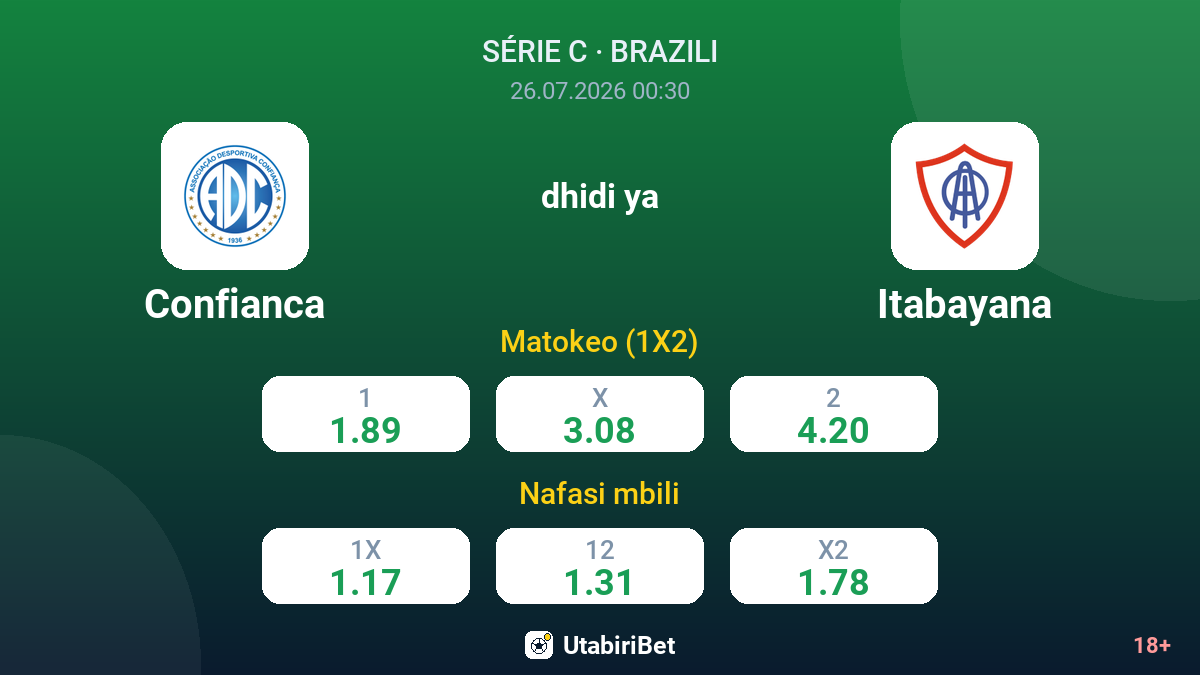 Confianca vs Itabayana — odds