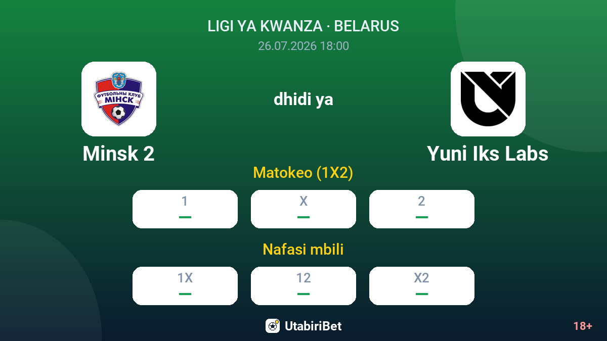 Minsk 2 vs Yuni Iks Labs — odds