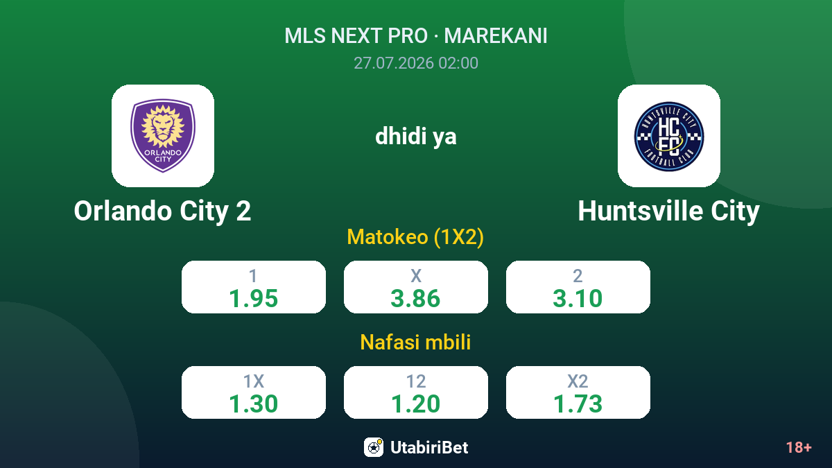 Orlando City 2 vs Huntsville City — odds