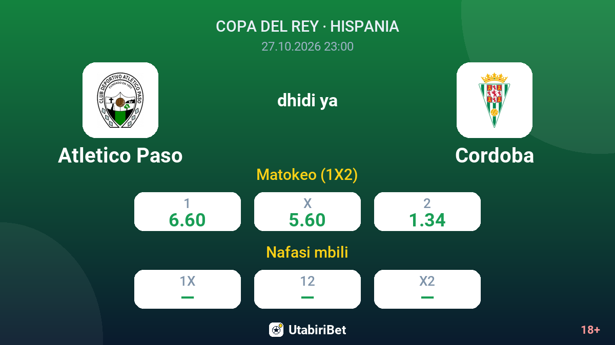 Atletico Paso vs Cordoba — odds