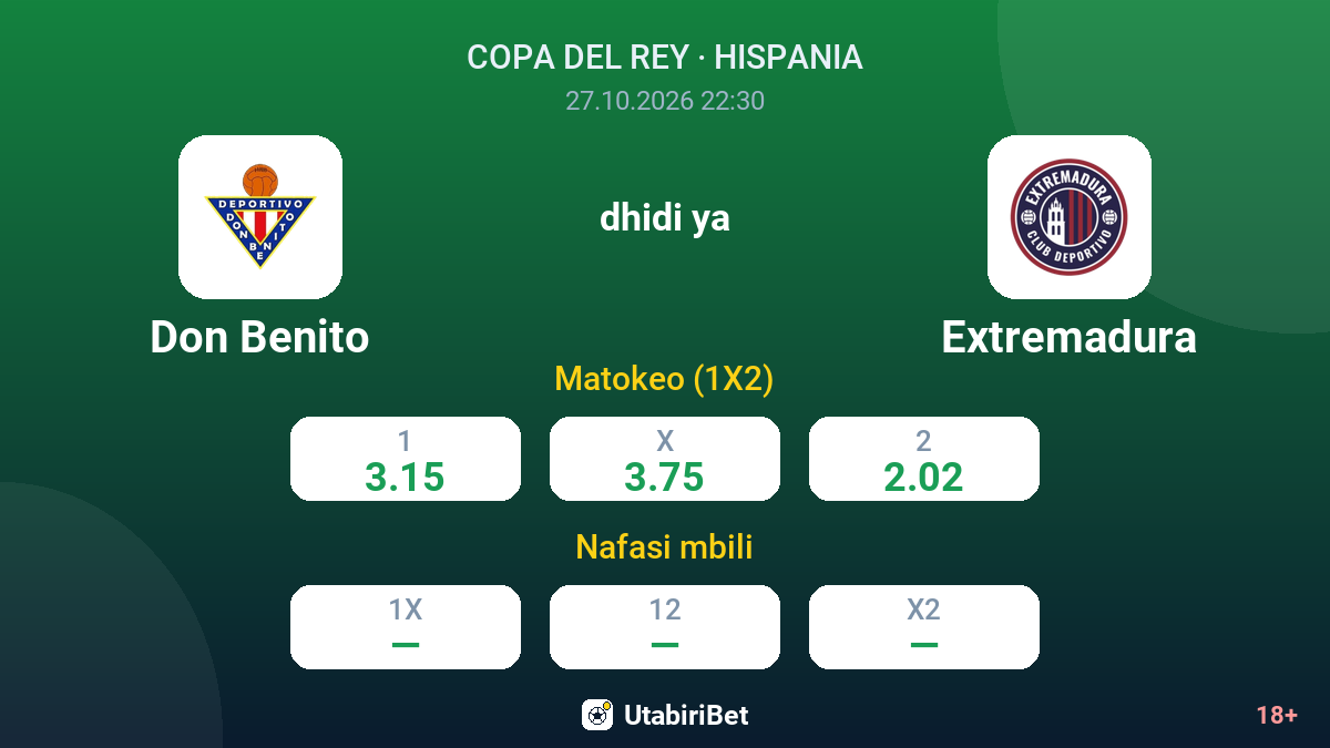 Don Benito vs Extremadura — odds