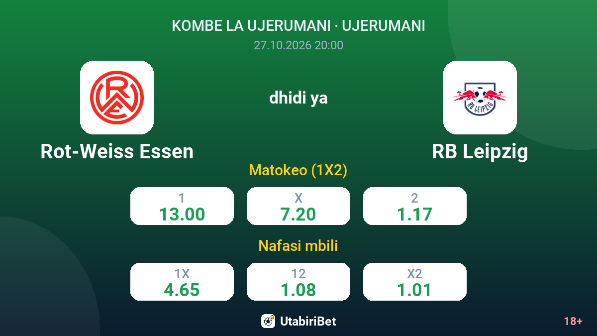 Rot-Weiss Essen vs RB Leipzig — odds