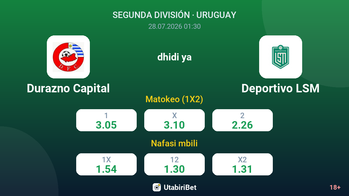 Durazno Capital vs Deportivo LSM — odds