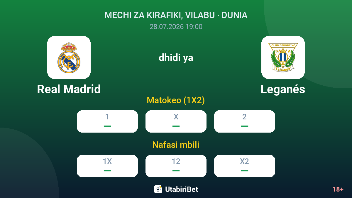 Real Madrid vs Leganés — odds