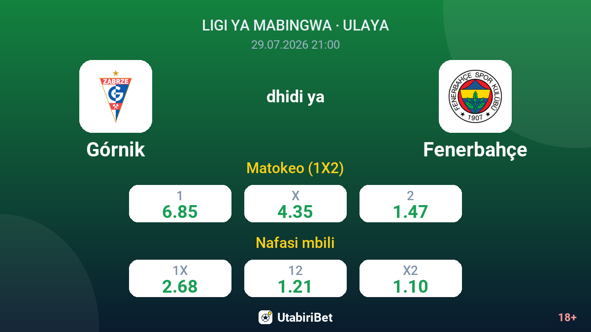 Górnik vs Fenerbahçe — odds