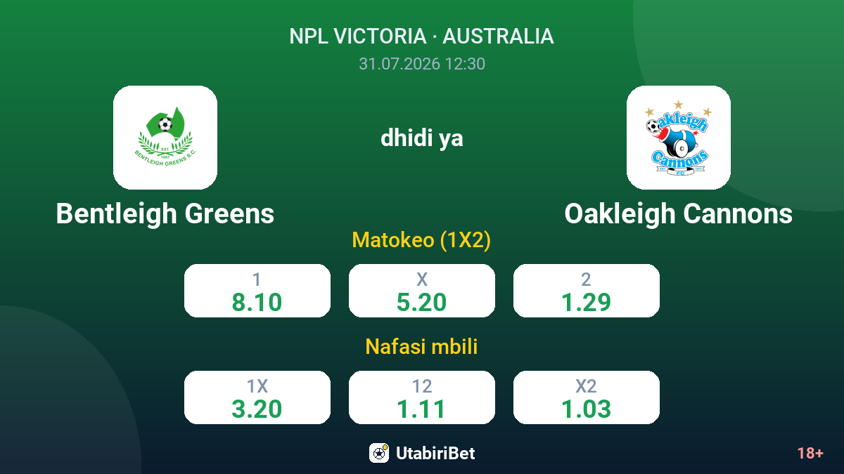 Bentleigh Greens vs Oakleigh Cannons — odds