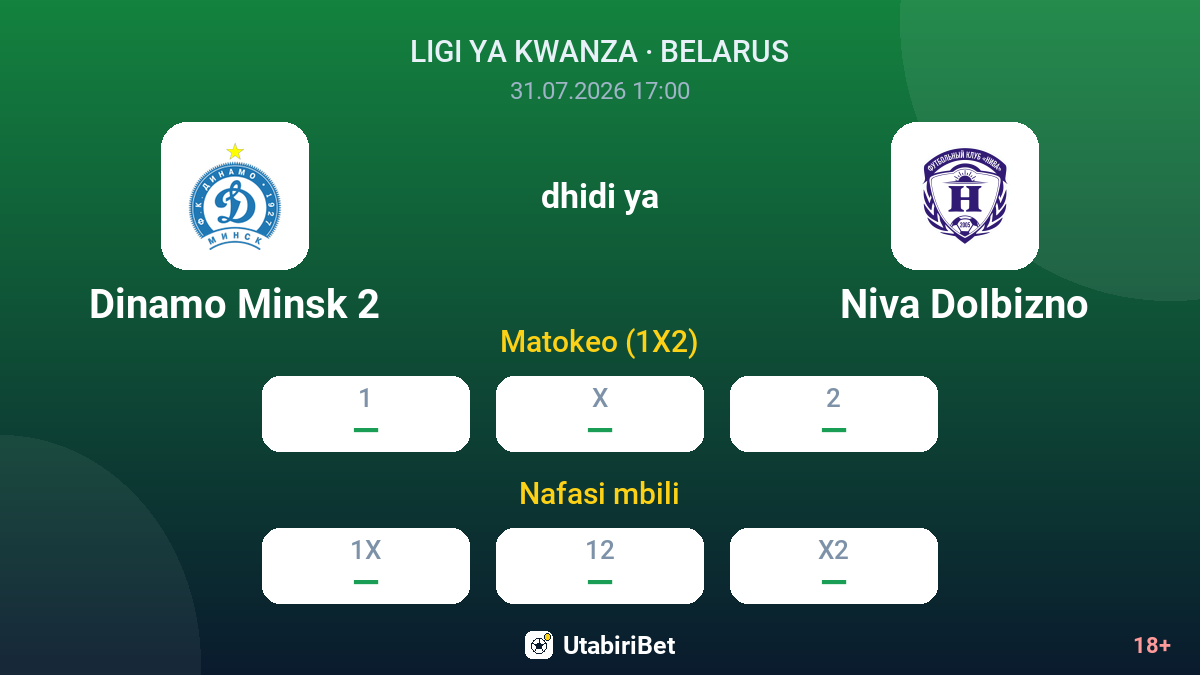 Dinamo Minsk 2 vs Niva Dolbizno — odds